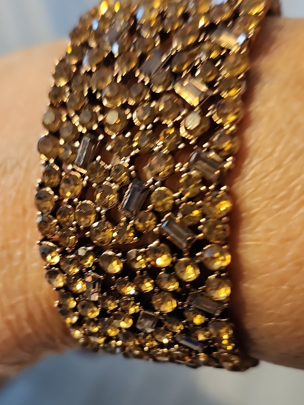 Gold Crystal Multi-Row Stretch Bracelet - Women Jewelry Park Lane